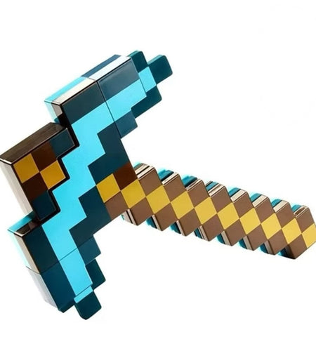 (Free Shipping)(Tariffs included in price) 2 in 1 Pixelated Sword And Axe Kids Block Toy Diamond Sword Mining Axe