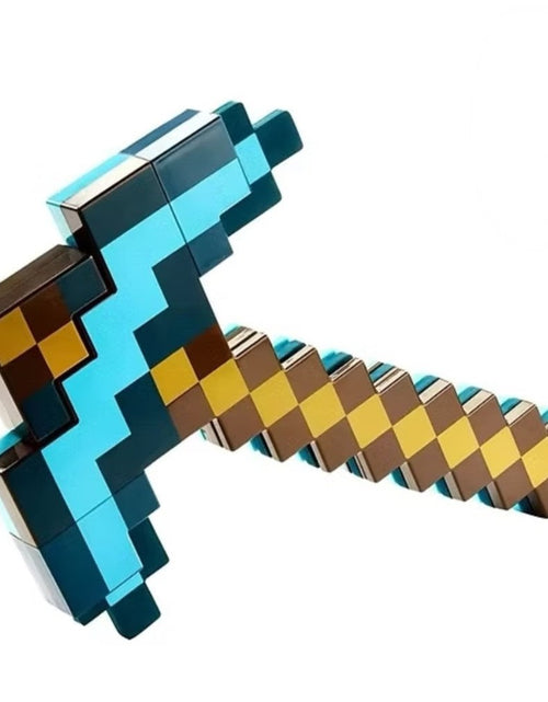 Load image into Gallery viewer, (Free Shipping)(Tariffs included in price) 2 in 1 Pixelated Sword And Axe Kids Block Toy Diamond Sword Mining Axe
