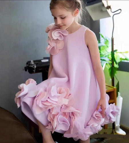 (Free Shipping)(Tariffs included in price) Summer Flower Princess Dress Sleeveless 3D Flower Party Dress