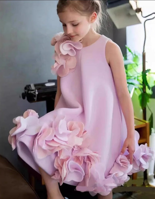 Load image into Gallery viewer, (Free Shipping)(Tariffs included in price) Summer Flower Princess Dress Sleeveless 3D Flower Party Dress
