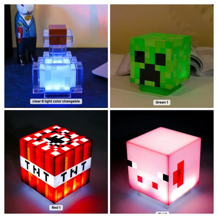 (Free Shipping)(Tariffs included in price) 4 Pack Light Up Nightlight LED Toy Blocks Kids Room Luminous