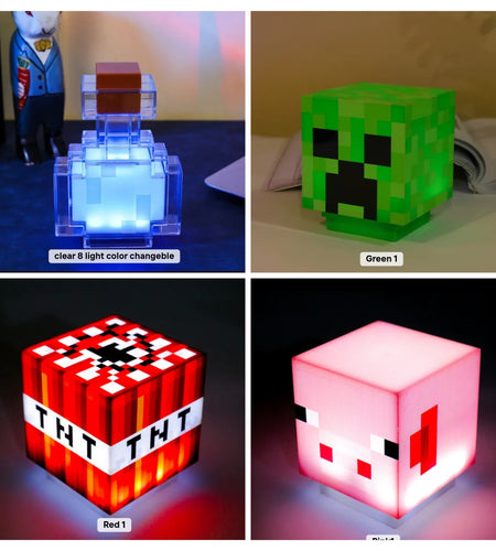 (Free Shipping)(Tariffs included in price) 4 Pack Light Up Nightlight LED Toy Blocks Kids Room Luminous