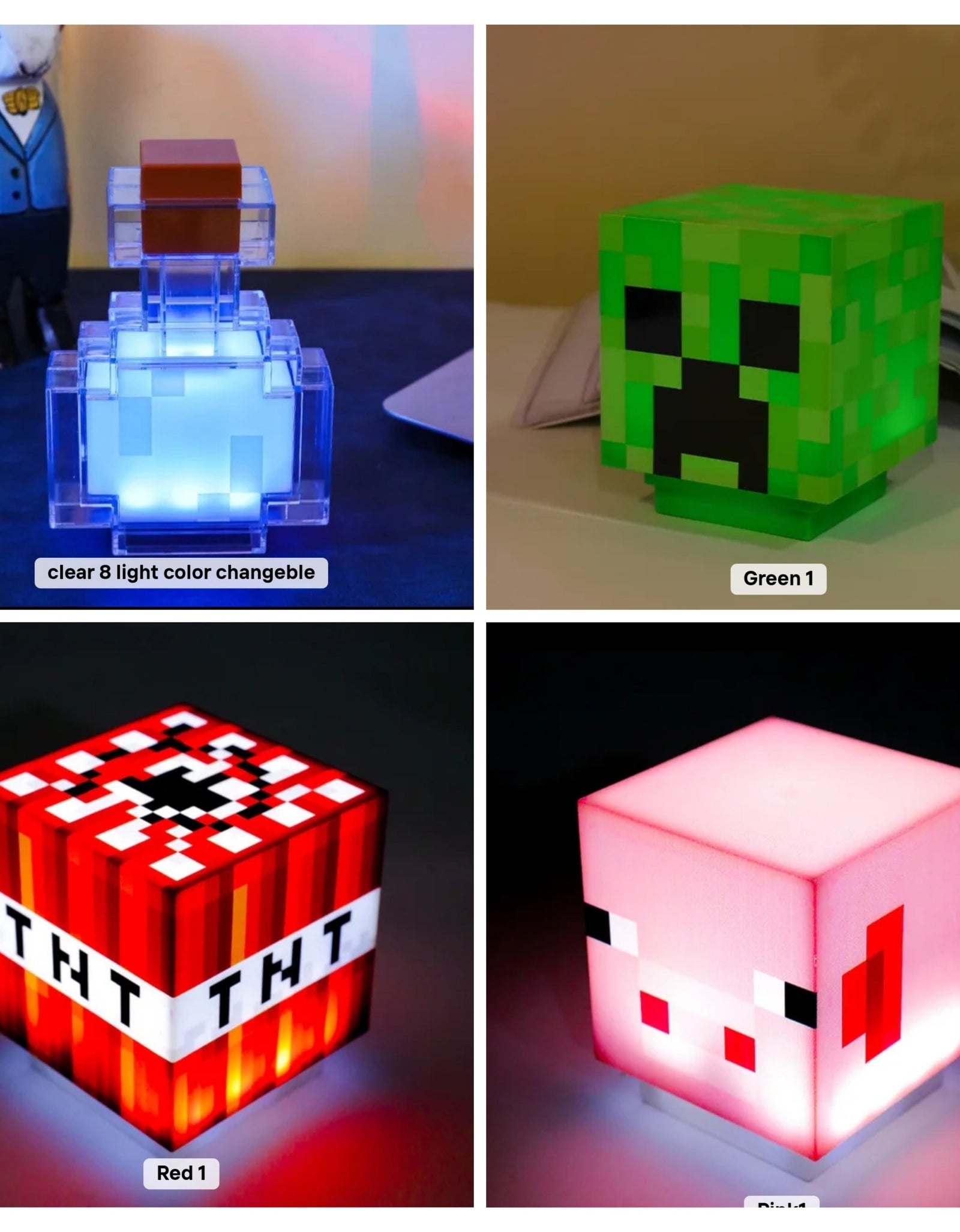 (Free Shipping)(Tariffs included in price) 4 Pack Light Up Nightlight LED Toy Blocks Kids Room Luminous