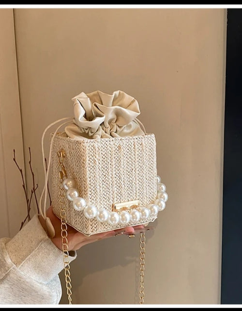 Load image into Gallery viewer, (Free Shipping)(Tariffs included in price) Rattan Pearl Small Handbag For Women High Fashion Soft Elegant
