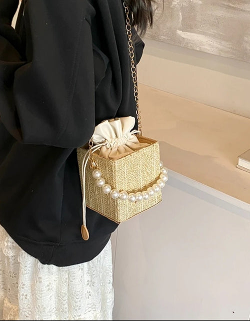 Load image into Gallery viewer, (Free Shipping)(Tariffs included in price) Rattan Pearl Small Handbag For Women High Fashion Soft Elegant
