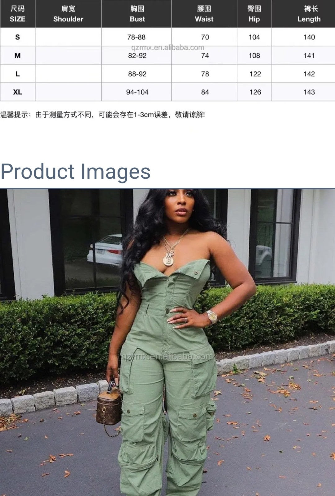 (Tariffs included in price) Plus Sizes available. Women's Romper style cargo pants jumpsuit. Sleeveless design and high waistline.