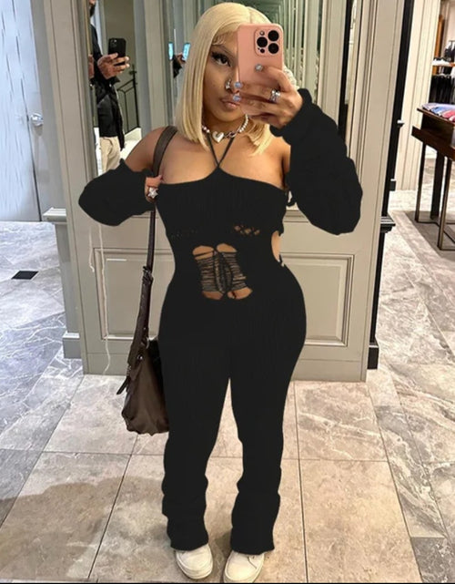 Load image into Gallery viewer, (Free Shipping)(Tariffs included in price) Casual Fashion Outfits Plus Size Print Long Sleeve Tops Sweat Leggings 2 Two Piece Pants Sets Fall Spring Women Clothing
