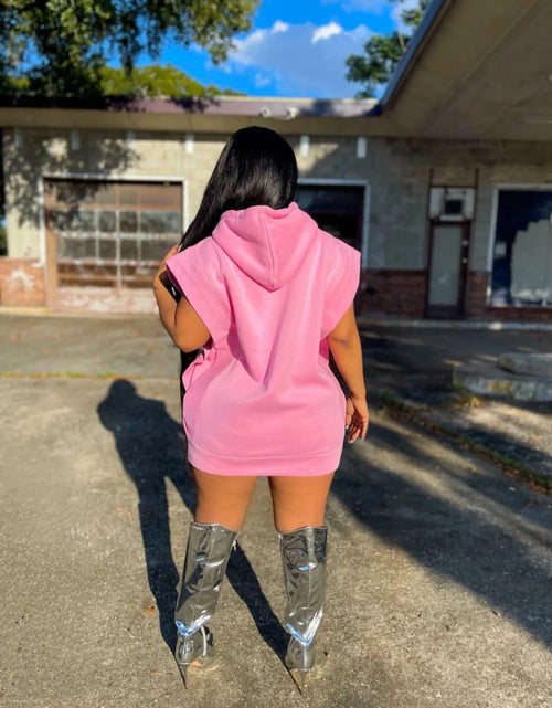 Load image into Gallery viewer, (Free Shipping)(Tariffs included in price) Ladies Spring solid color sleeveless hoodie dress cheap casual women dresses
