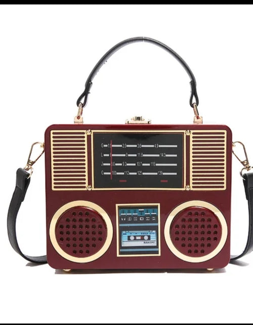 Load image into Gallery viewer, (Free Shipping)(Tariffs included in price) Acrylic Vintage Versatile Creative Radio Handbags Unisex Satchel Metal Punk Shoulder Bag Nostalgia Square Box Bag for women
