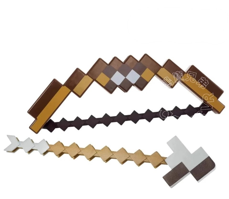 (Free Shipping)(Tariffs included in price) Pixelated Bow and Arrow Kids Building Toy Archery Set Girls And Boys Fun Play Shoots Up To 20 FT Outdoors