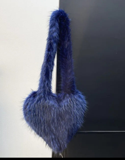 Load image into Gallery viewer, (Free Shipping)(Tariffs included in price) Woman's Faux Fur Heart Shaped Shoulder Crossbody Bag Winter Fur HandBags for women Female Clutch Purse Messenger Bag
