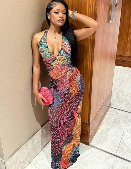 Load image into Gallery viewer, Wholesale Fashion Women Clothes 2026 Boutique Printed  Backless  Party Club Hot Sexy Dress
