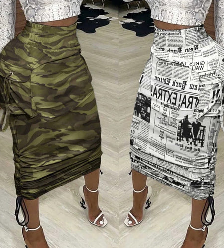 (Free Shipping)(Tariffs included in price) Best Seller Zipper Pockets Street Wear Loose Casual Cargo Plus Size Long Skirts For Women