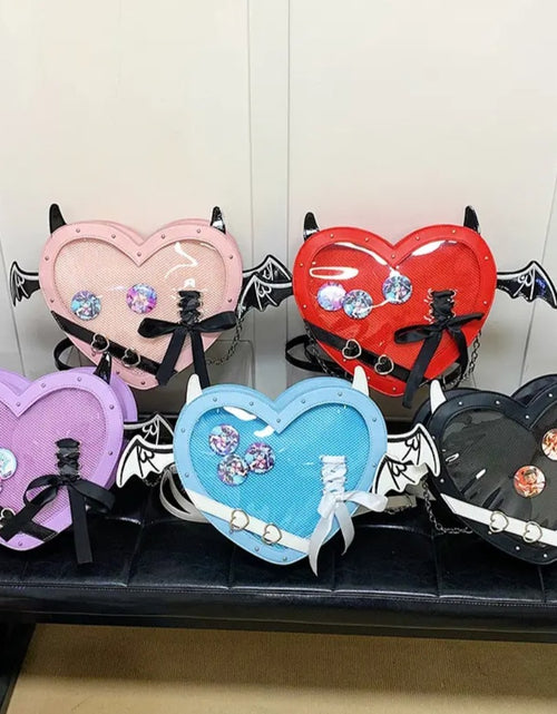 Load image into Gallery viewer, (Free Shipping)(Tariffs included in price) Love Heart Design bag Women New Transparent Crossbody Bags Girls Purses and Handbags Bag for Girls Uniform Bag
