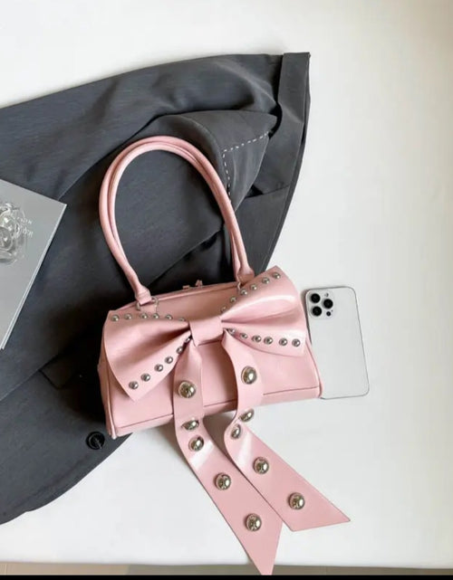 Load image into Gallery viewer, (Free Shipping)(Tariffs included in price) Women's Rivet Bolsos Mujer Motorcycle Bow Bag Underarm Shoulder Bags American Style Sac Femme New Adjustable Strap Bolso
