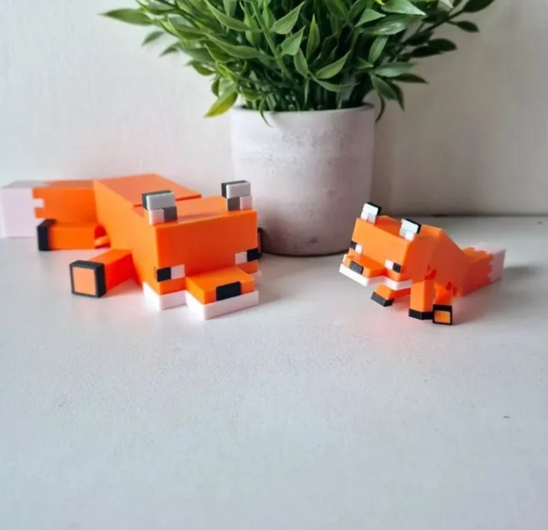 (Free Shipping)(Tariffs included in price) 8 Pack 3D Printed Colorful Pixel Style Movable Action Figures Ornament Figurines