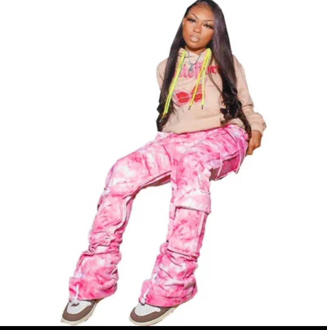 (Free Shipping)(Tariffs included in price) Girls Drawstring Pockets Thick Leg Jogger Sweat Pants