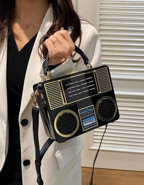 Load image into Gallery viewer, (Free Shipping)(Tariffs included in price) Acrylic Vintage Versatile Creative Radio Handbags Unisex Satchel Metal Punk Shoulder Bag Nostalgia Square Box Bag for women
