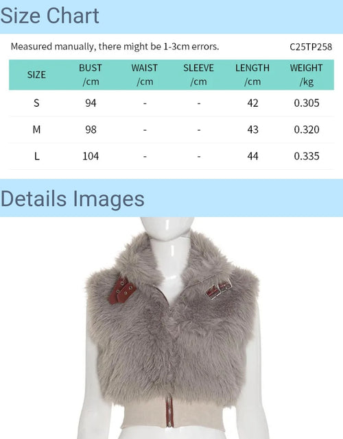 Load image into Gallery viewer, (Free Shipping)(Tariffs included in price) 2025 Fall Winter Faux Fur Jacket Vests Women Luxury Warm Fluffy Metal Leather Belt Sleeveless Coats Tops
