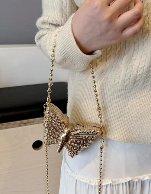 Load image into Gallery viewer, (Free Shipping)(Tariffs included in price) Metal Mini Butterfly Small Shoulder Crossbody Bags for Women Luxury Party Evening Handbags and Purses Female Diamond Clutches
