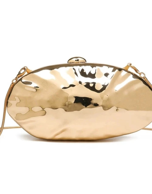 Load image into Gallery viewer, (Free Shipping)(Tariffs included in price) Designer Acrylic Square/Oval Shape Clutch Bag Gold Women Evening Party Bag Shiny Metal Shoulder Crossbody Bags Small Purse
