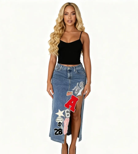 (Free Shipping)(Tariffs included in price)Retro High Quality 2025 Fashion Denim Jeans Stylish Midi Womens Skirts