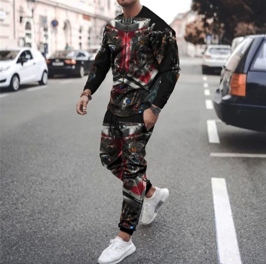 (Free Shipping)(Tariffs included in price) Men's Summer Hip Hop Street Tracksuit Casual Hoodie and Pants Jogging Suit with 3D Print