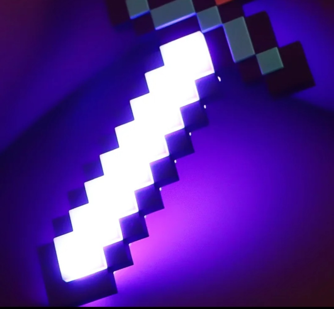 (Free Shipping)(Tariffs included in price) Diamond Pixel Sword Lamp Color Changing New Energy Efficiency Brightness for Bedroom Lamp Night Light