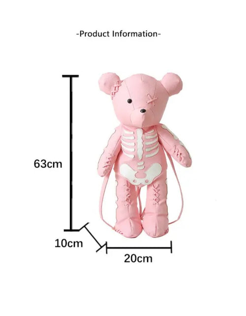 Load image into Gallery viewer, (Free Shipping)(Tariffs included in price) Funny Skeleton Bear Backpack PU Leather Artistic Personality Thriller Single Shoulder Crossbody Backpack Halloween Backpacks
