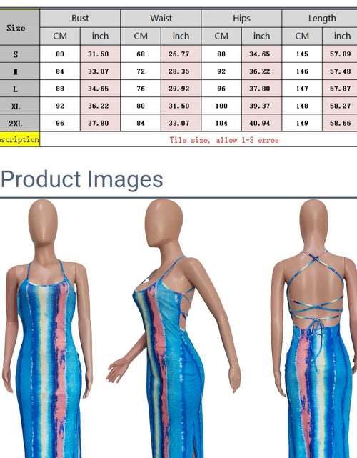 Load image into Gallery viewer, (Tariffs included in price) Summer dress features a color-blocking tie-dye print, crafted from eco-friendly and anti-wrinkle spandex material with a sleeveless silhouette and straight hem.
