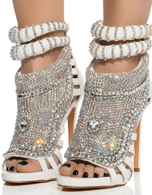 Load image into Gallery viewer, (Free Shipping) Luxury Women's Diamond High Heel Rhinestone Stiletto Sandal Dress Shoes
