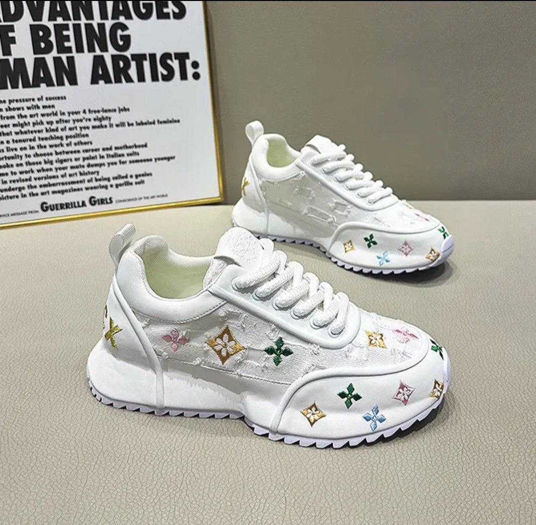 (Free Shipping)(Tariffs included in price) Men's Trendy Breathable Spring and Summer Embroidery Casual Sole Shoes