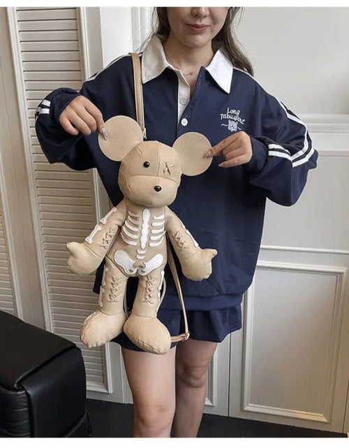 Load image into Gallery viewer, (Free Shipping)(Tariffs included in price) Funny Mouse Bear Backpack PU Leather Artistic Personality Thriller Single Shoulder Crossbody Backpack Halloween Backpacks
