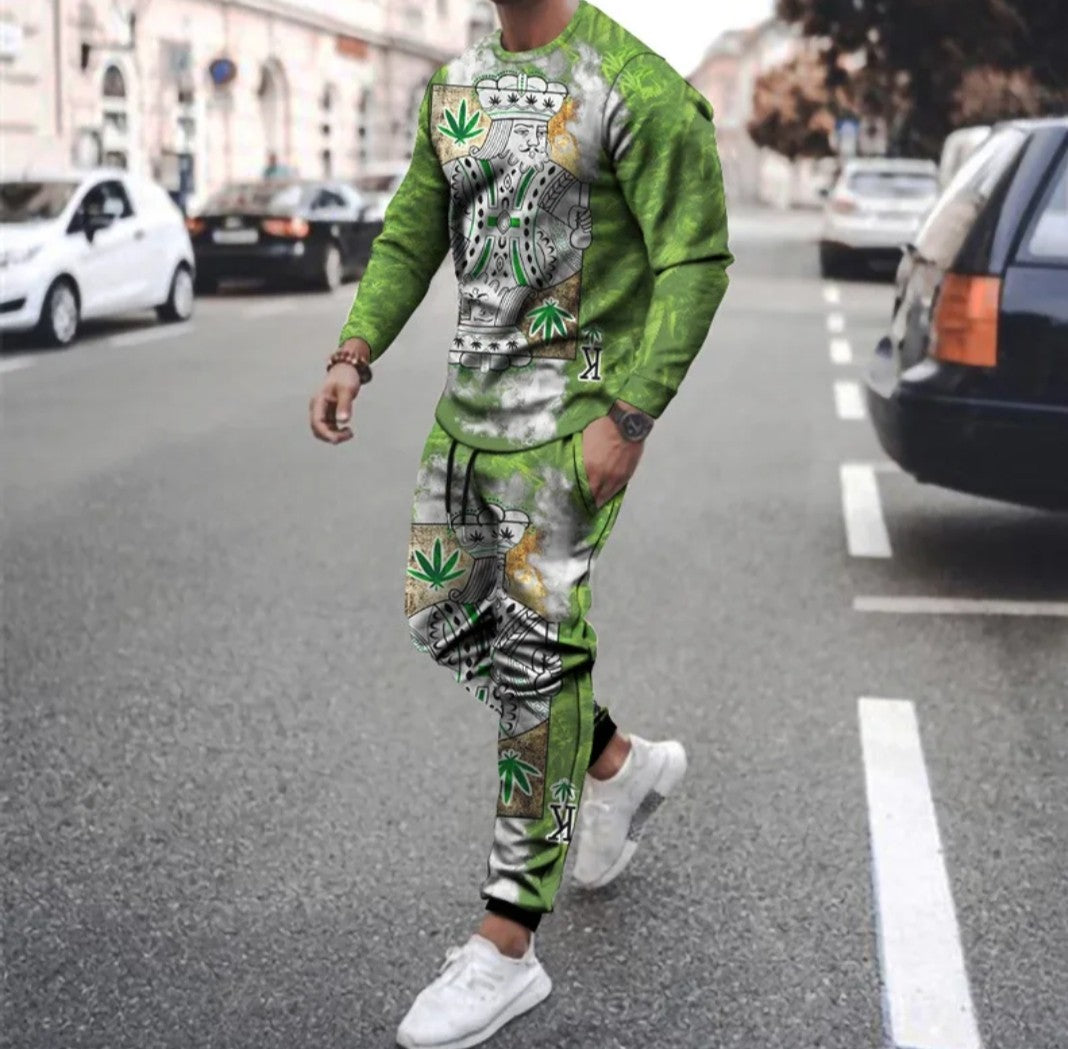 (Free Shipping)(Tariffs included in price) Men's Summer Hip Hop Street Tracksuit Casual Hoodie and Pants Jogging Suit with 3D Print