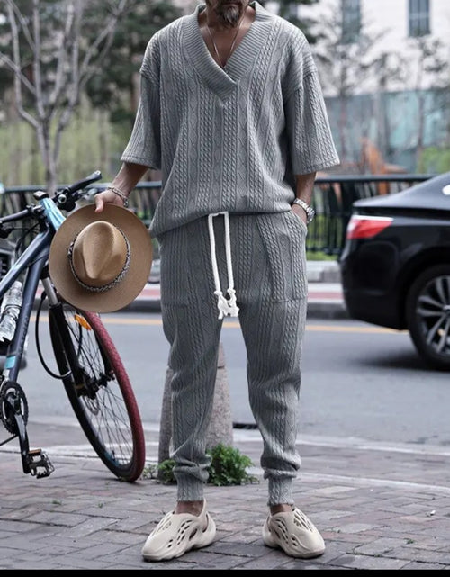 Load image into Gallery viewer, (Free Shipping)(Tariffs included in price) Stylish Jacquard Set For Men Soft Fabric With Stretch Fit Perfect For Relaxing or Casual Occasions
