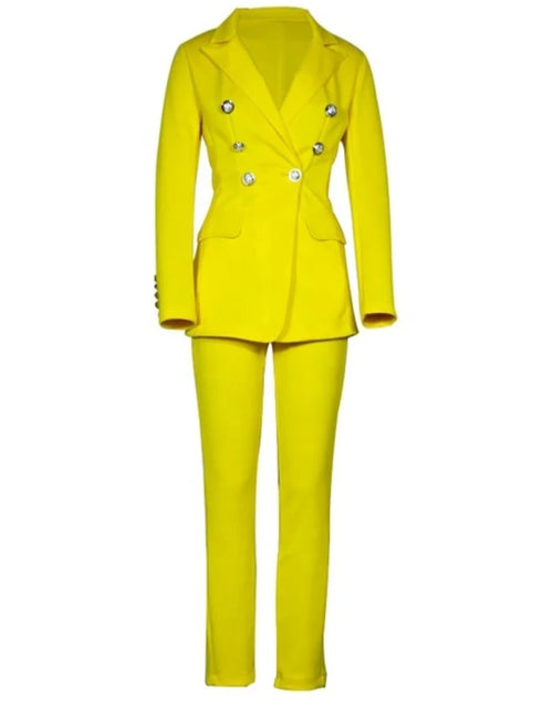 Load image into Gallery viewer, (Free Shipping)(Tariffs included in price) New Formal Outfit Set Plain Lady Blazer And Long Pants Blazers Suits Two Pieces Women Suit
