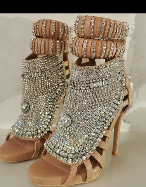 Load image into Gallery viewer, (Free Shipping) Luxury Women's Diamond High Heel Rhinestone Stiletto Sandal Dress Shoes
