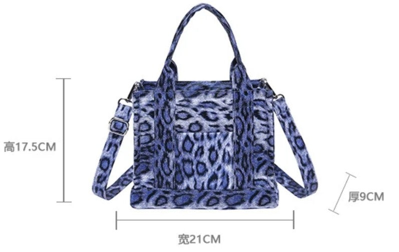 (Free Shipping)(Tariffs included in price) Leopard Pattern Casual Tote Bag Vintage Designer PU Leather Shoulder Bag Fashion Big Capacity Handbag For School Work Shopping