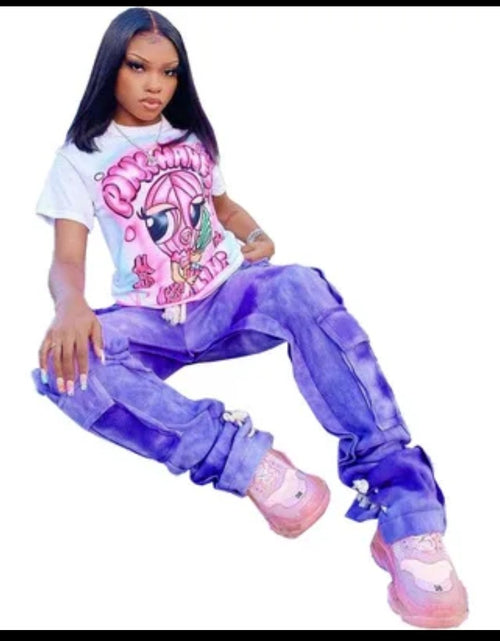 Load image into Gallery viewer, (Free Shipping)(Tariffs included in price) Girls Drawstring Pockets Thick Leg Jogger Sweat Pants
