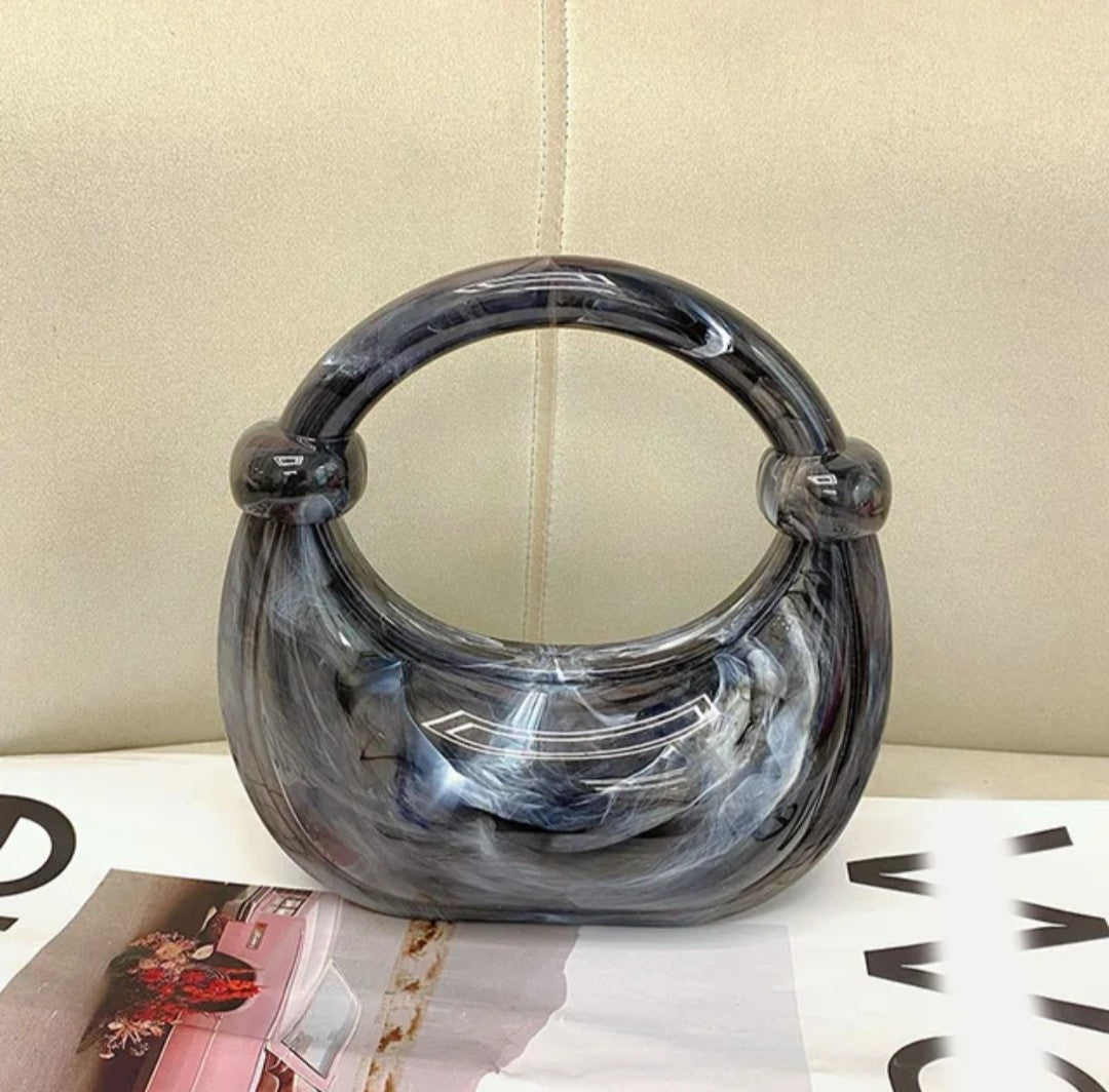 (Free Shipping)(Tariffs included in price) Luxury Women's Marble Grain Evening Clutch Handbag Acrylic Bag with Chain Decoration Wedding Parties Valentine's Day gift purse