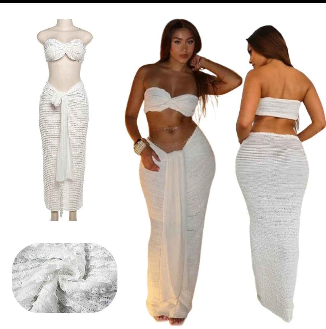 (Free Shipping)(Tariffs included in price) Womens Summer Lace skirt and top