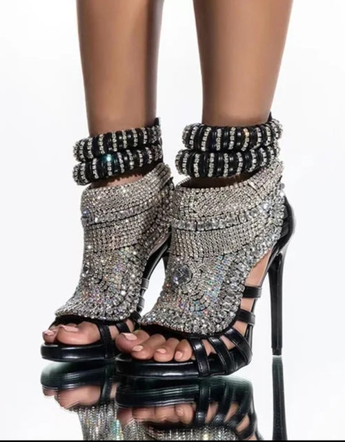 Load image into Gallery viewer, (Free Shipping) Luxury Women's Diamond High Heel Rhinestone Stiletto Sandal Dress Shoes
