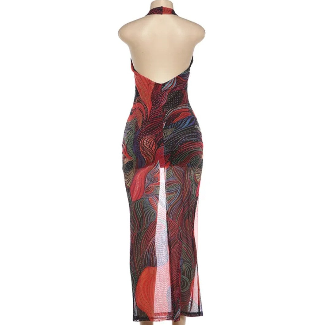 Wholesale Fashion Women Clothes 2026 Boutique Printed  Backless  Party Club Hot Sexy Dress