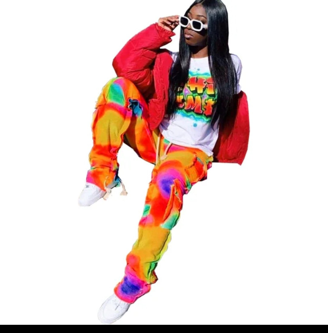 (Free Shipping)(Tariffs included in price) Girls Drawstring Pockets Thick Leg Jogger Sweat Pants