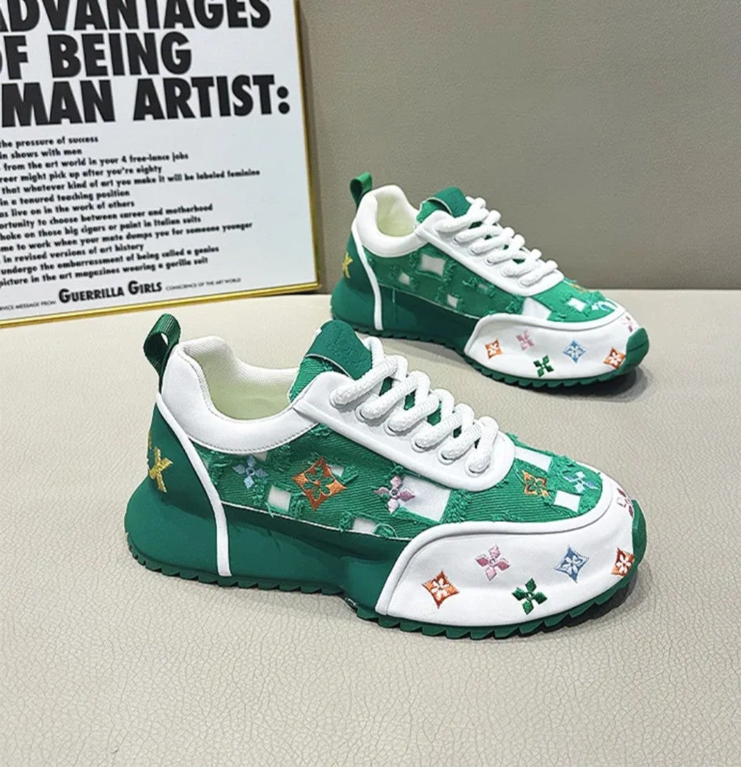 (Free Shipping)(Tariffs included in price) Men's Trendy Breathable Spring and Summer Embroidery Casual Sole Shoes