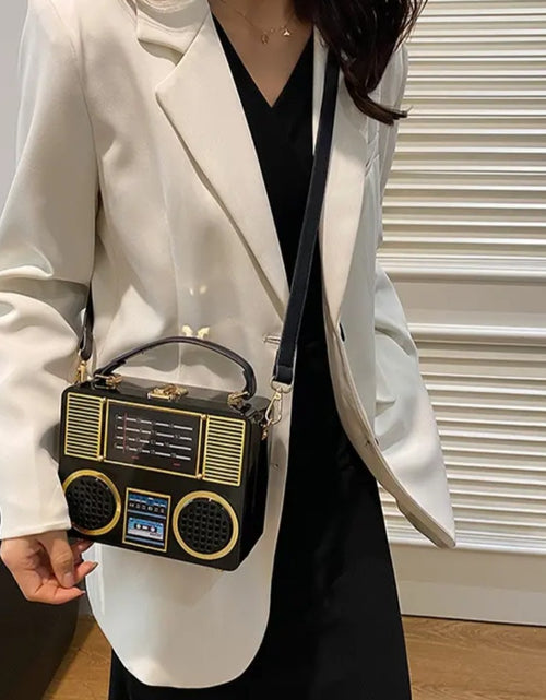 Load image into Gallery viewer, (Free Shipping)(Tariffs included in price) Acrylic Vintage Versatile Creative Radio Handbags Unisex Satchel Metal Punk Shoulder Bag Nostalgia Square Box Bag for women
