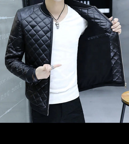 (Free Shipping)(Tariffs included in price)Men's Casual Leather Coats Trendy Men's Thin Leather Jacket Autumn Winter Youth Coat