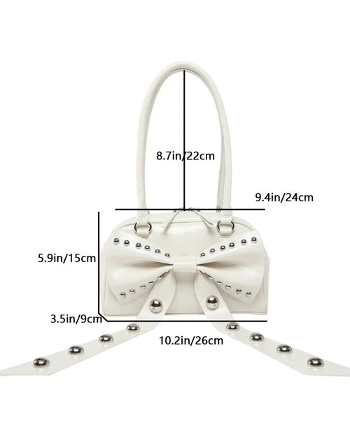 Load image into Gallery viewer, (Free Shipping)(Tariffs included in price) Women's Rivet Bolsos Mujer Motorcycle Bow Bag Underarm Shoulder Bags American Style Sac Femme New Adjustable Strap Bolso
