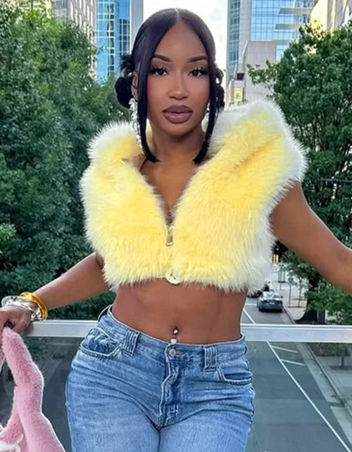 Load image into Gallery viewer, (Free Shipping)(Tariffs included in price) Women's fall winter hooded plush fur vest jacket
