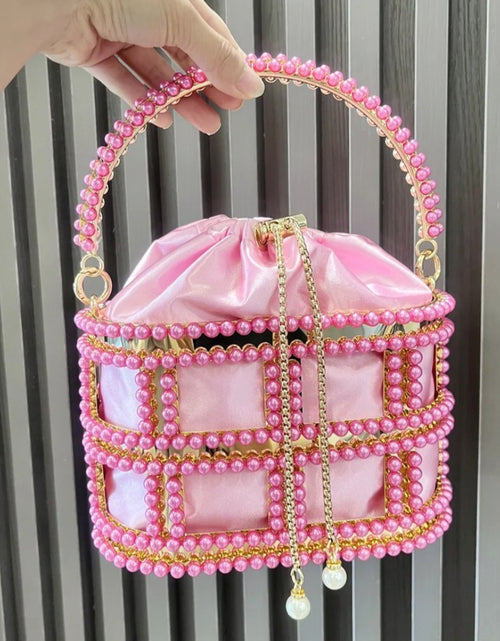 Load image into Gallery viewer, (Free Shipping)(Tariffs included in price) Diamond Metal Birdcage Dress Handbag Women's Chain Clutch Evening Bag
